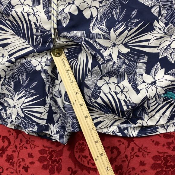 Tommy‎ Bahama Swim Trunks Men Medium Blue Palm Leaf Floral Hawaiian RELAX *Read - Picture 12 of 13